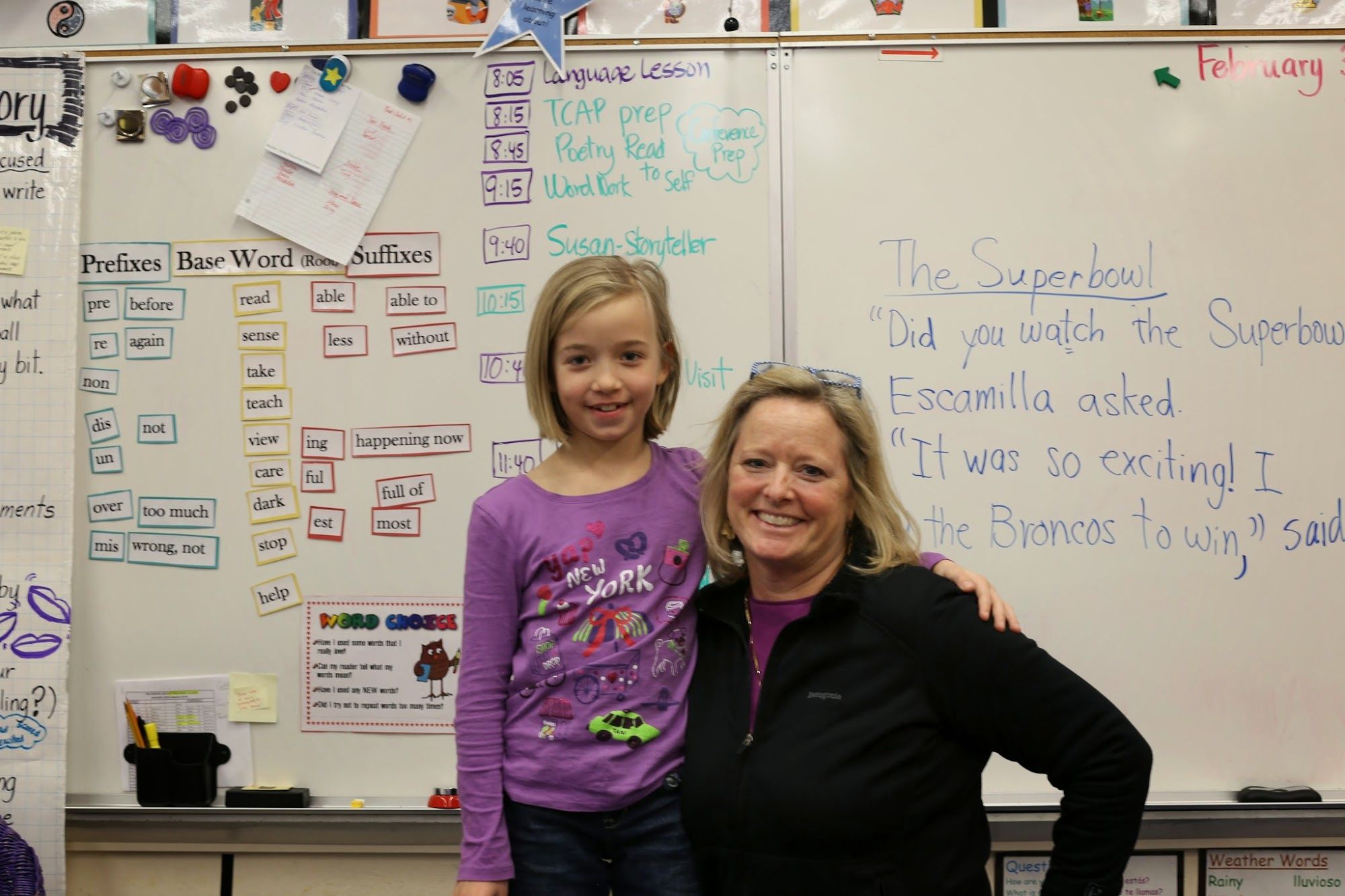 I had to cut-out early for parent teacher conferences. Our daughter with her amazing teacher.